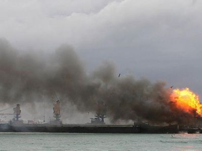 В Азовском море горело турецкое судно