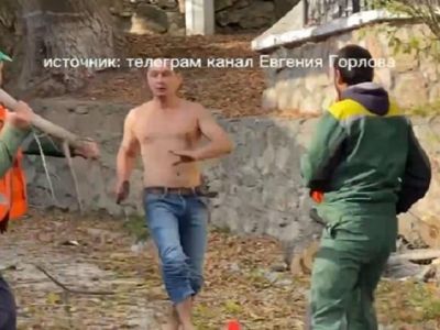 В Севастополе полураздетый мужчина с топором пытался остановить снос дерева