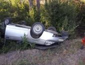 В Крыму опрокинулись два легковых авто – один в кювет, второй на середину автотрассы