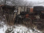 Сегодня под Феодосией мусоровоз улетел с дороги