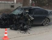 Под Симферополем ДТП, автомобиль БМВ разлетелся на части