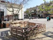 В столице Крыма огородили провалившийся участок дороги (фото)