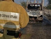 В Крысногвардейском районе Крыма сгорел автомобиль "ГАЗель" (фото)