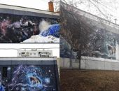 Коммунальщики в Москве закрасили известное граффити с Гагариным
