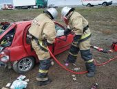 Очередная авария на трассе Таврида, легковой автомобиль съехал в кювет