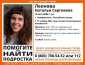 В Крыму разыскивают без вести пропавшую несовершеннолетнюю девушку